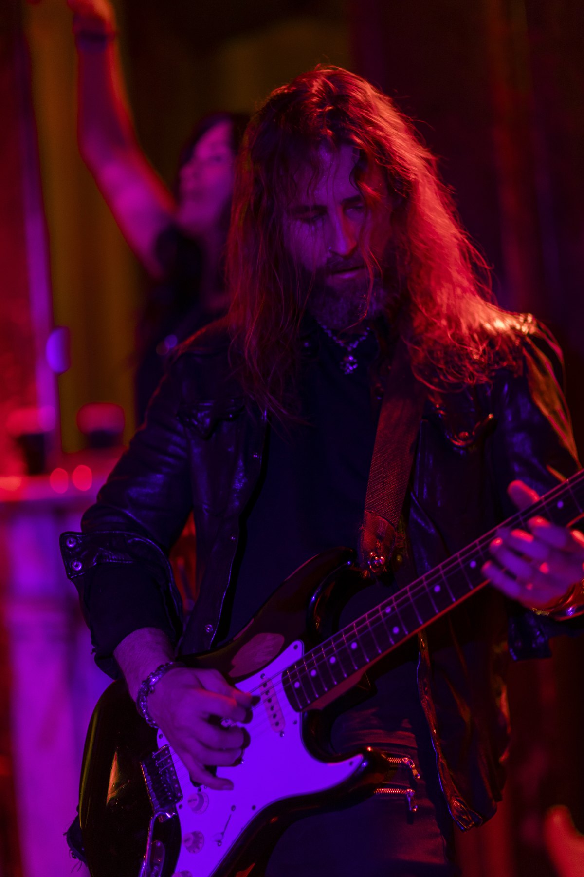 Cash Ulrich mid-solo during a live set