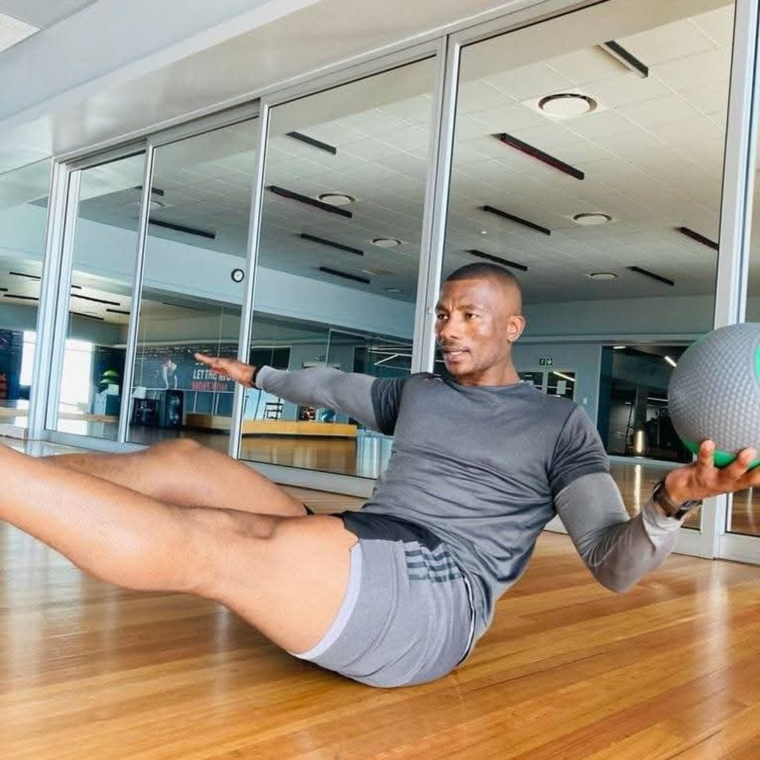 Core training on the studio floor